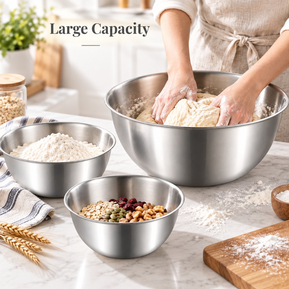 Stainless Steel Mixing Bowls 3 - Baking Kitchen Set ulasan dan harga