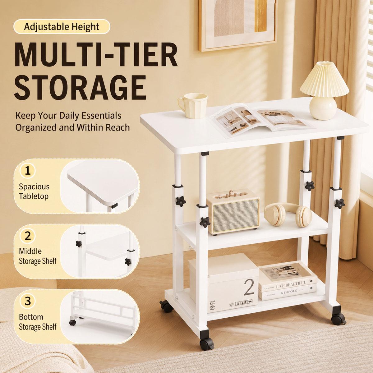 3-Tier Adjustable Height Rolli - Kitchen Baking Cart ulasan dan harga